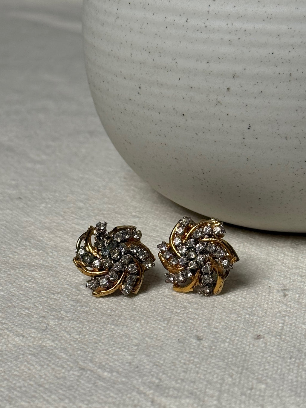 Boucles d'oreille soleil brillant vintage