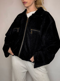 Vintage XL camel suede bomber jacket