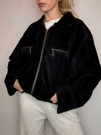 Vintage XL Kamel Wildleder Bomberjacke