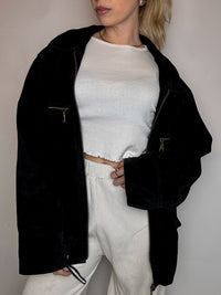 Vintage XL camel suede bomber jacket