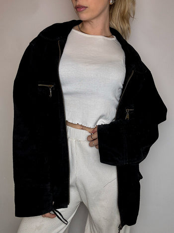 Vintage XL Kamel Wildleder Bomberjacke