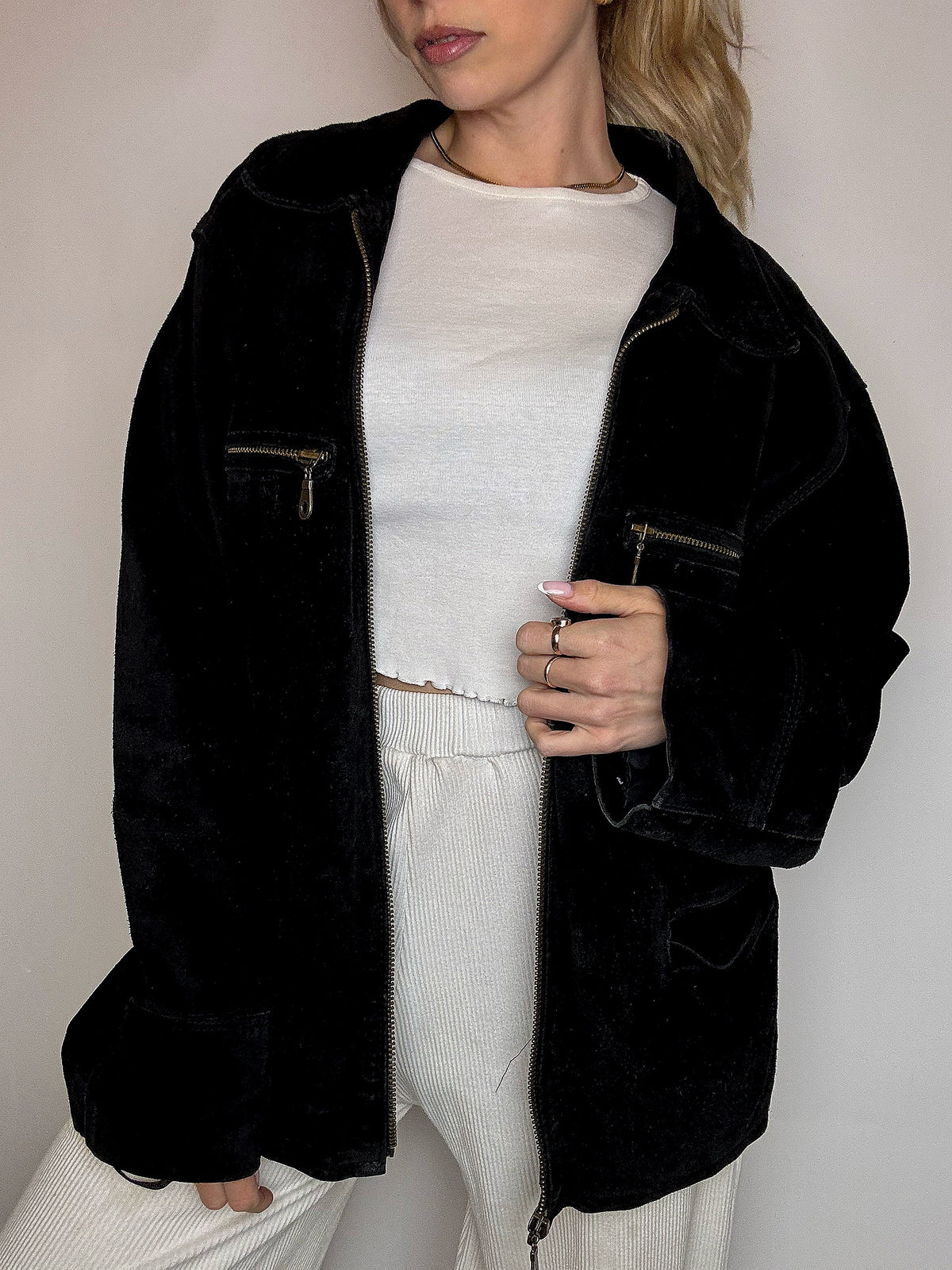 Vintage XL camel suede bomber jacket