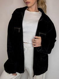 Vintage XL camel suede bomber jacket