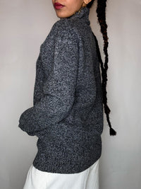 Cardigan gris en laine LACOSTE M vintage