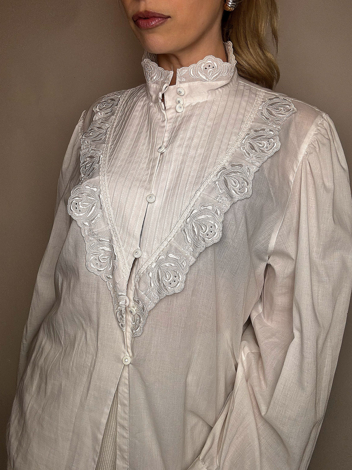 Chemise à plastron blanche XL vintage