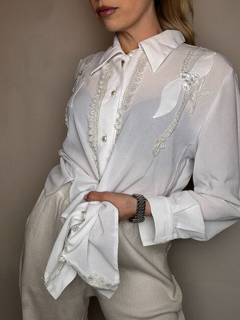Chemise détails blanche M vintage