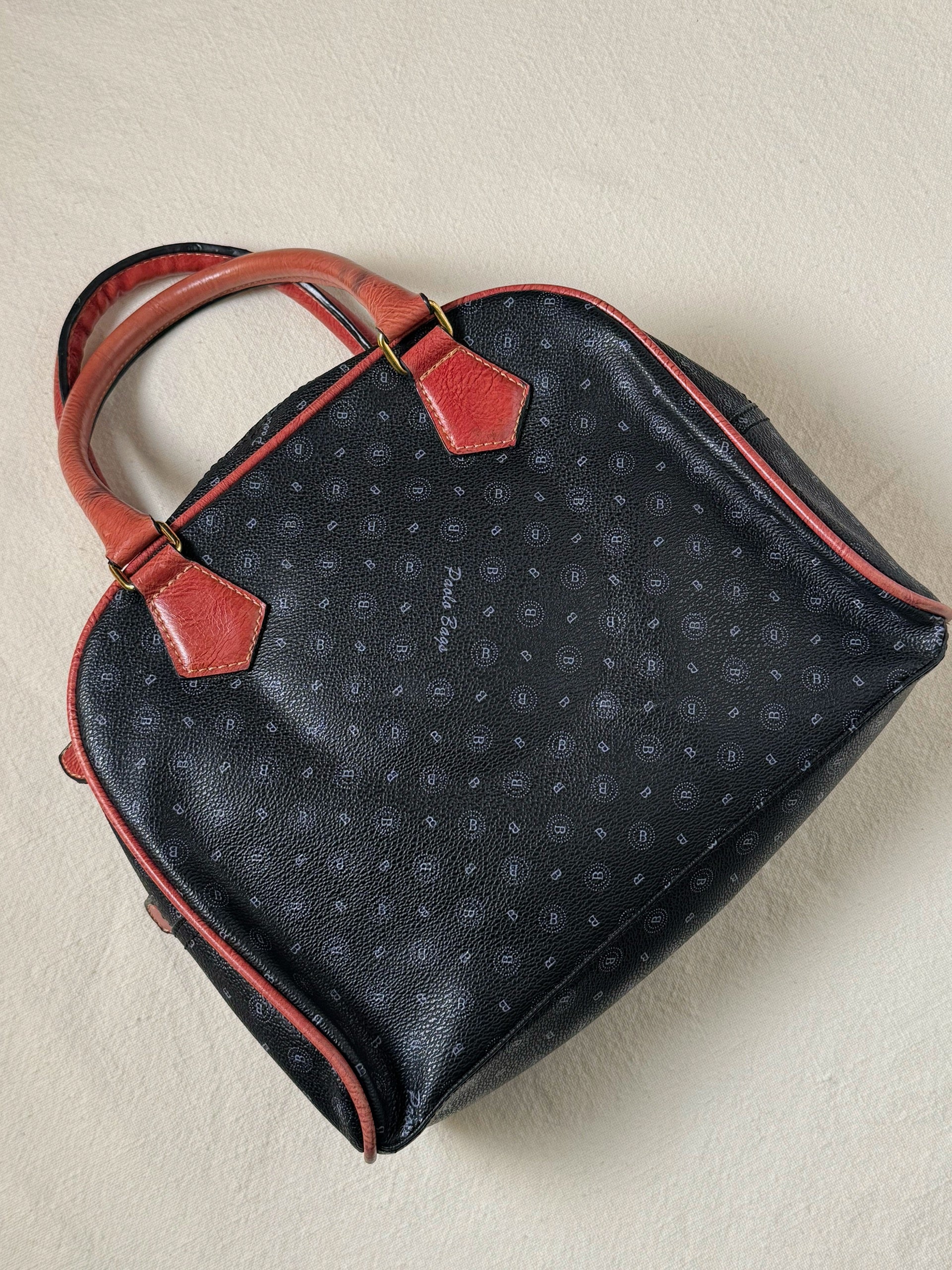 Sac petit bowling en cuir vintage