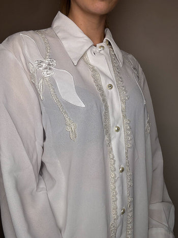 Chemise détails blanche M vintage