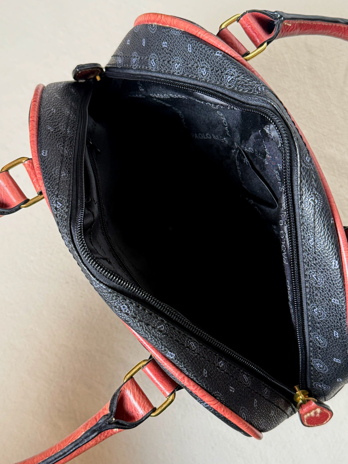 Sac petit bowling en cuir vintage