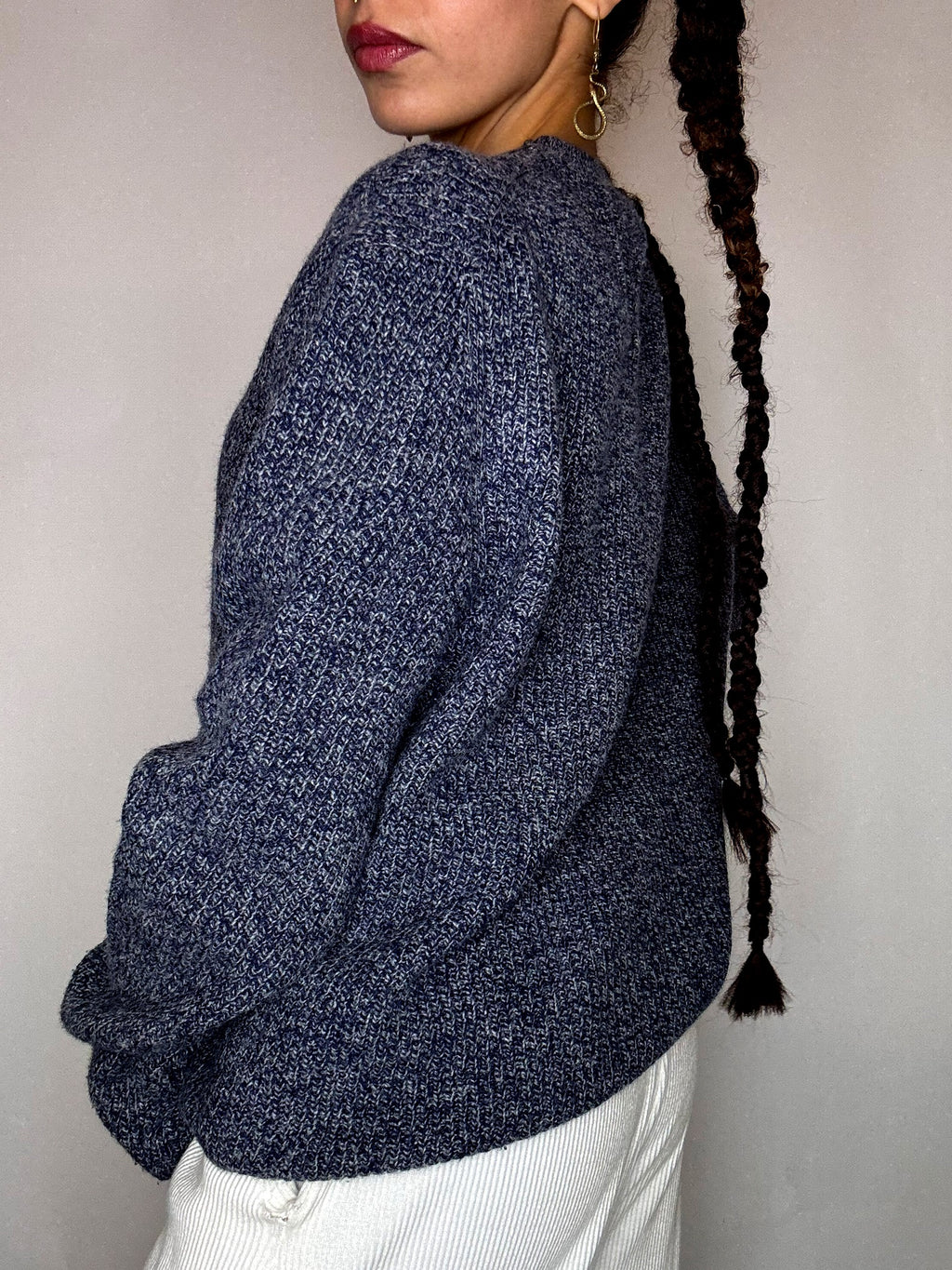 Pull gris bleu LACOSTE L vintage