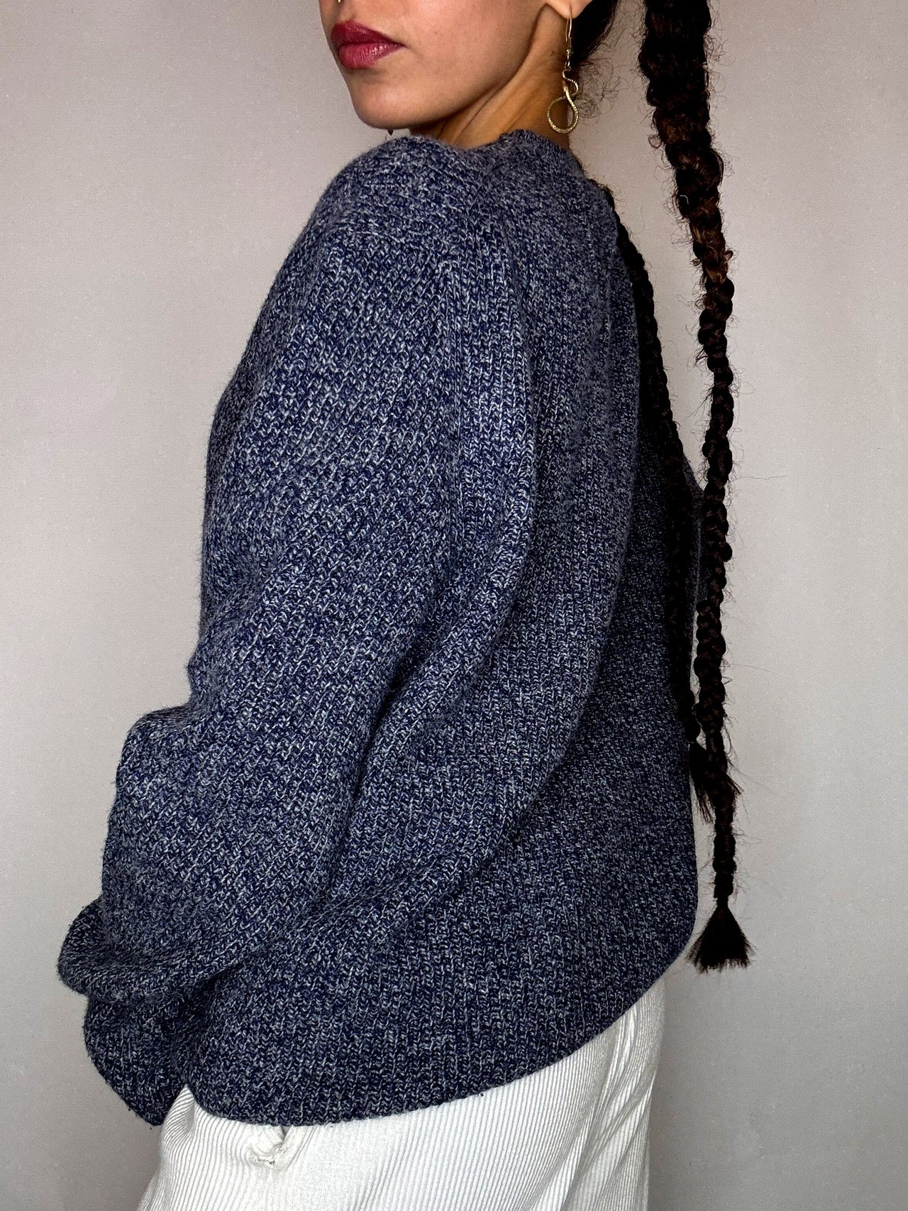 Pull gris bleu LACOSTE L vintage