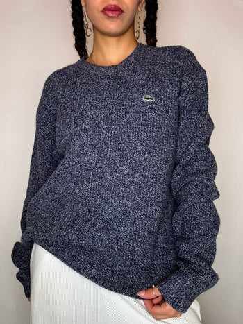 Pull gris bleu LACOSTE L vintage