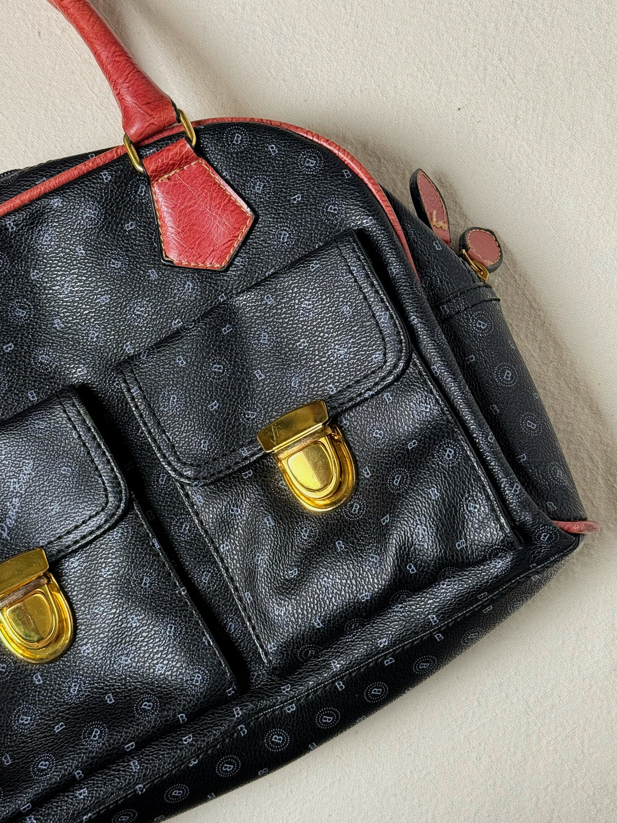 Sac petit bowling en cuir vintage