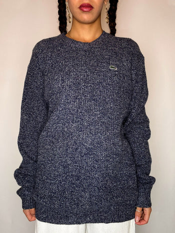 Pull gris bleu LACOSTE L vintage