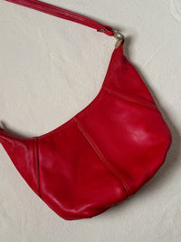 Vintage rote Leder-Umhängetasche