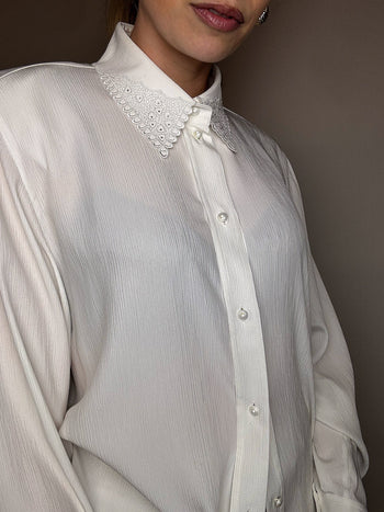 Chemise détails blanche L vintage