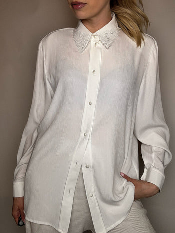 Chemise détails blanche L vintage