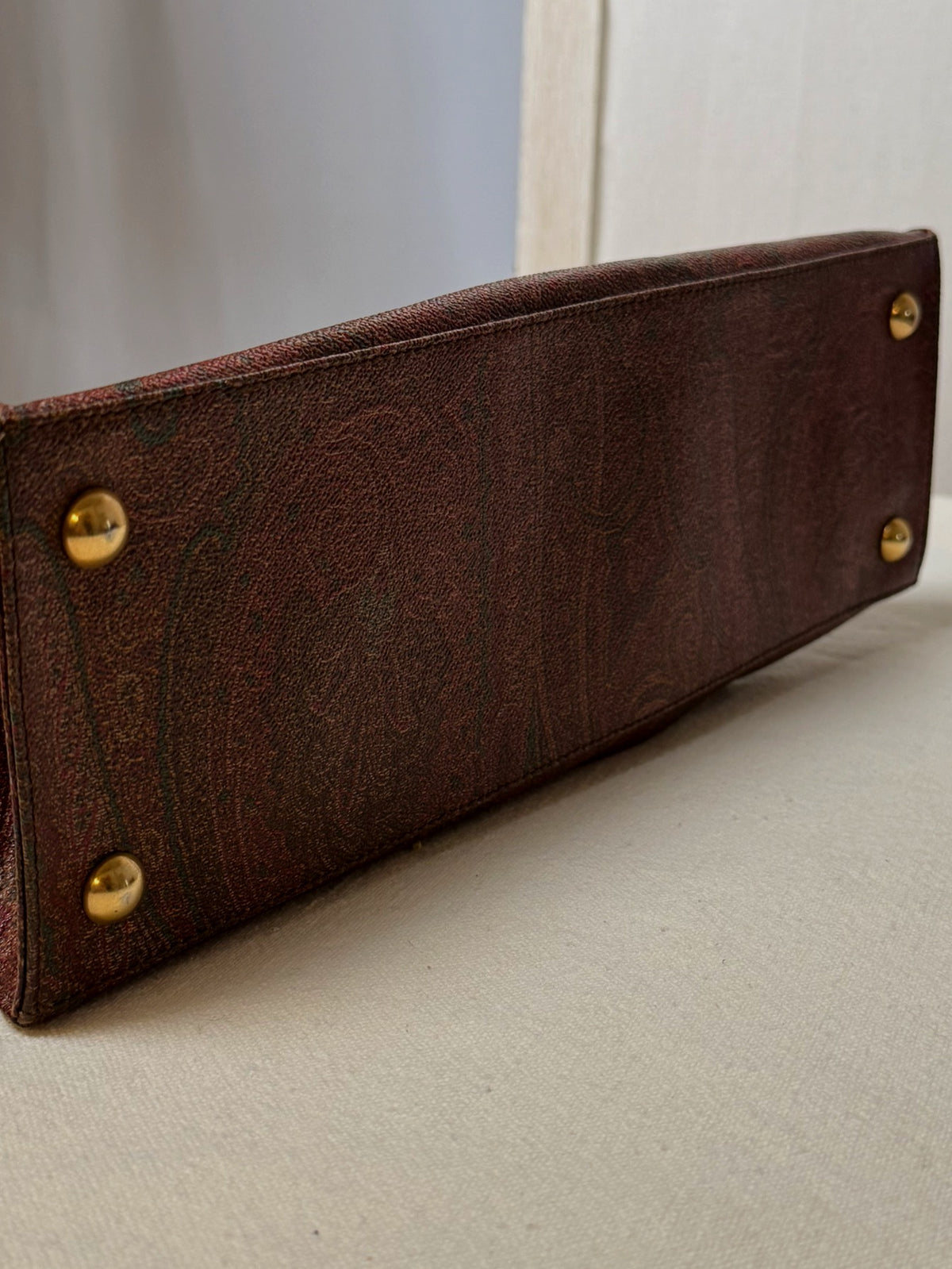 Medium vintage print leather tote bag