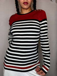 Pull moulant rayé RALPH LAUREN M vintage
