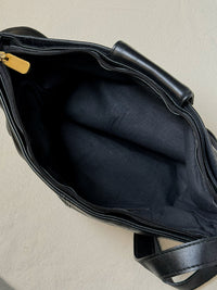 Sac moyen en cuir noir vintage