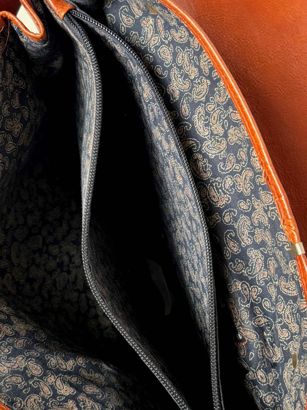 Vintage tobacco leather satchel bag