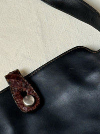 Sac moyen noir en cuir vintage