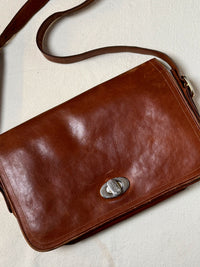 Vintage Umhängetasche aus braunem Leder