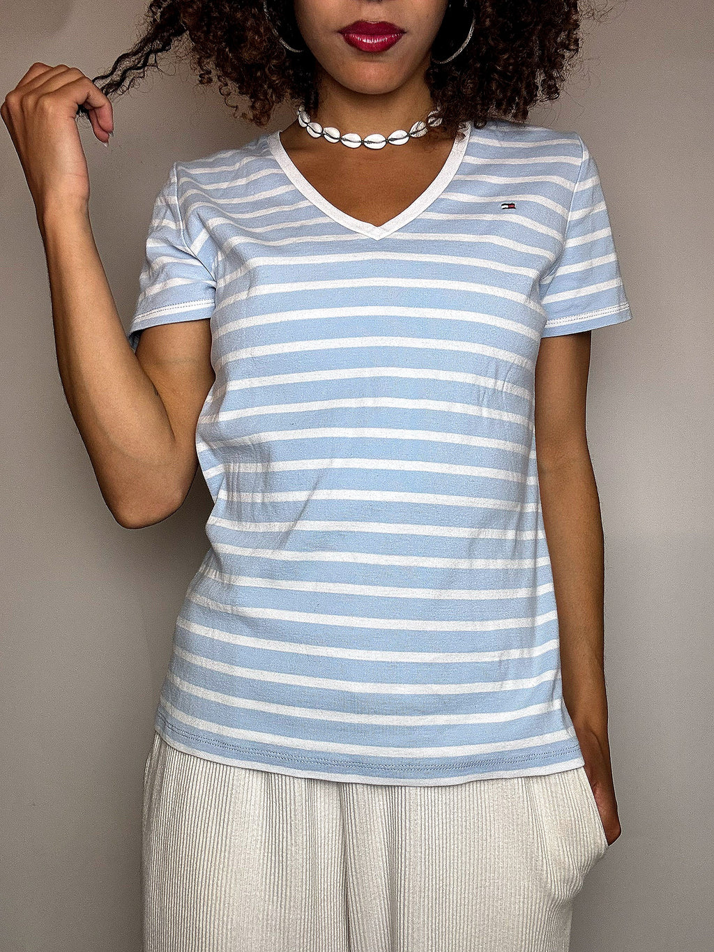 Tee shirt rayé TOMMY HILFIGER M vintage