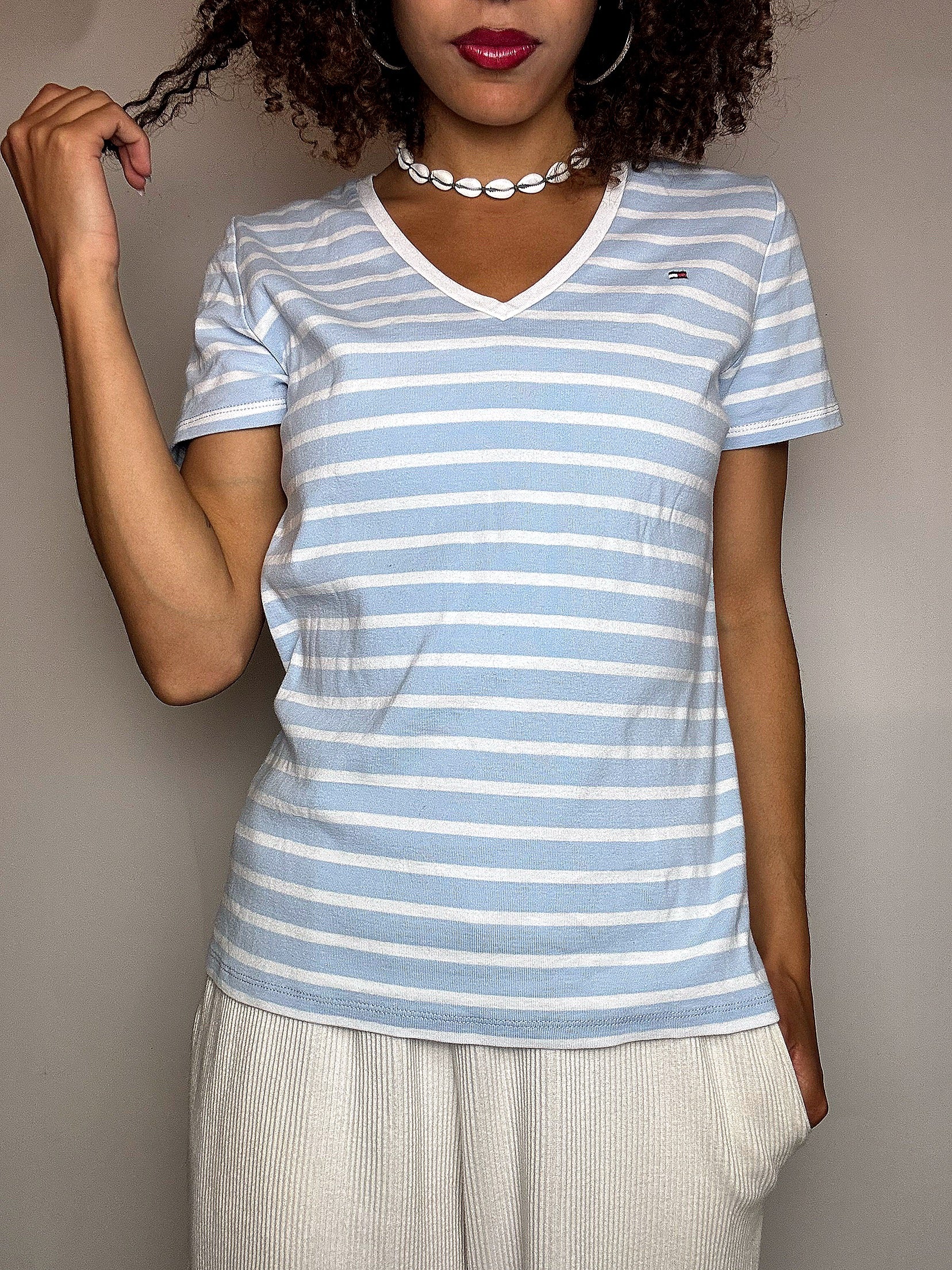 Tee shirt rayé TOMMY HILFIGER M vintage