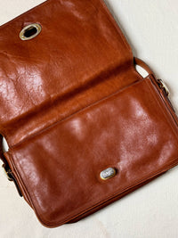 Vintage Umhängetasche aus braunem Leder