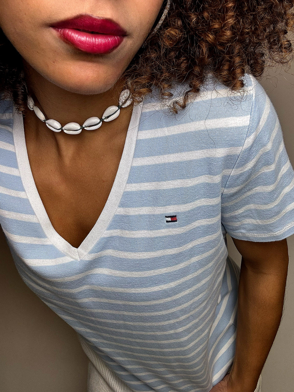 Tee shirt rayé TOMMY HILFIGER M vintage