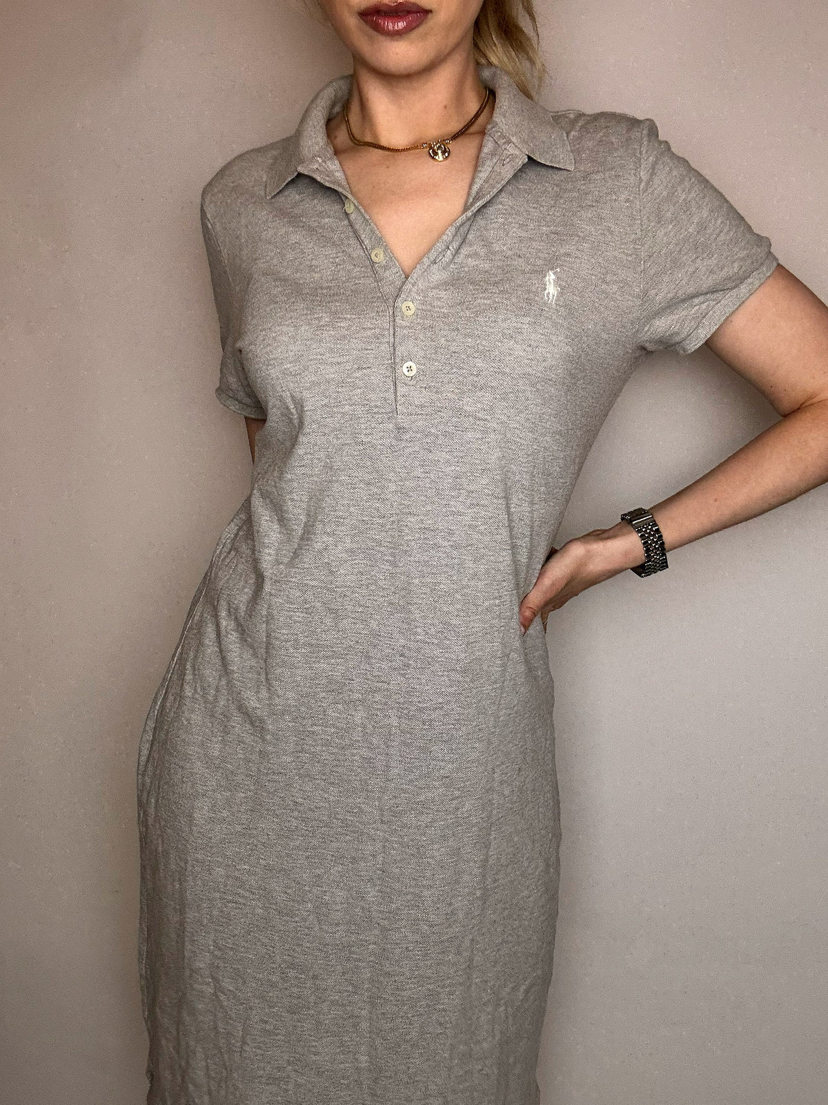 Vintage XL Graues Ralph Lauren Polokleid