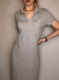 Vintage XL Graues Ralph Lauren Polokleid