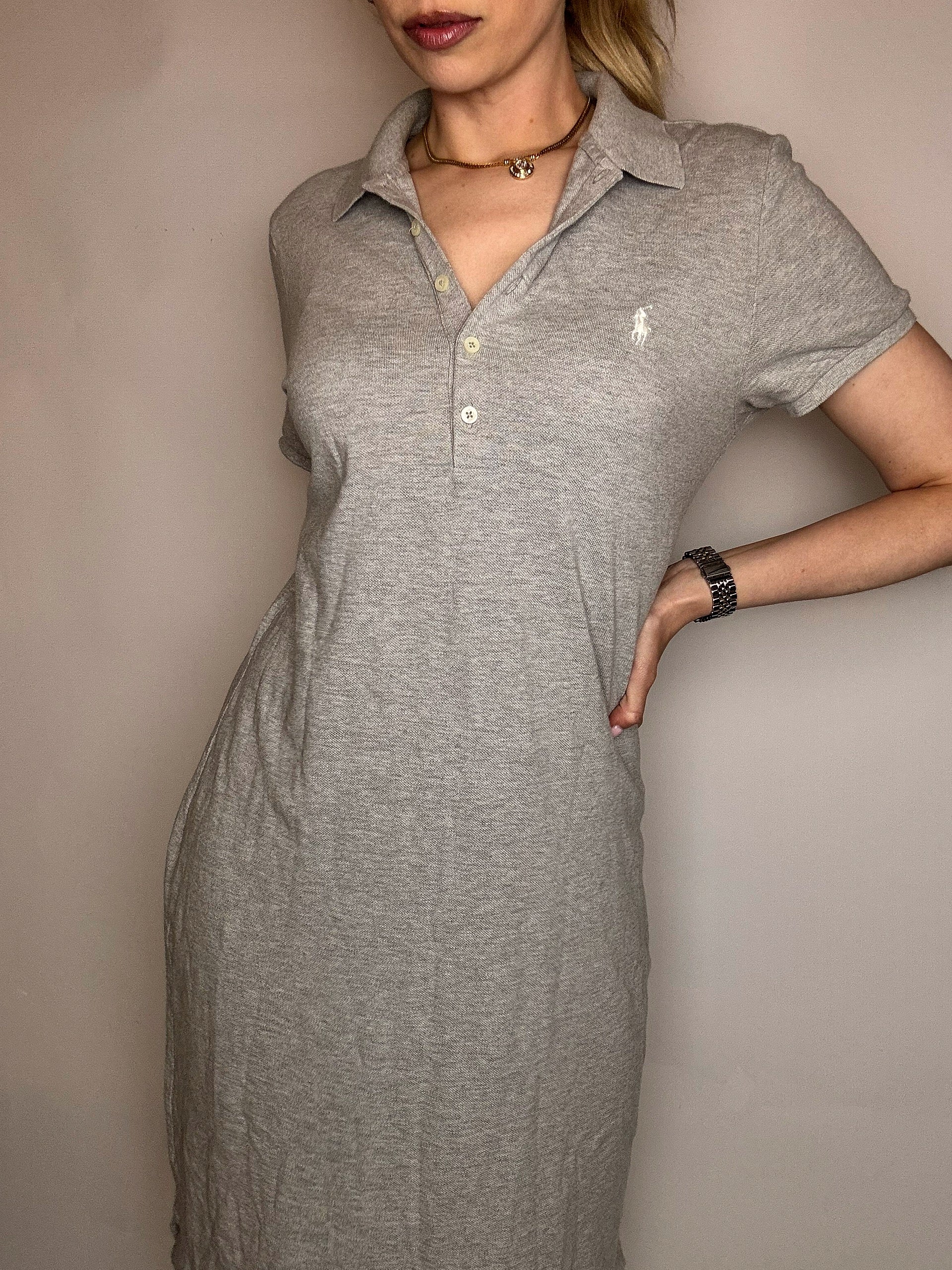 Vintage XL Graues Ralph Lauren Polokleid