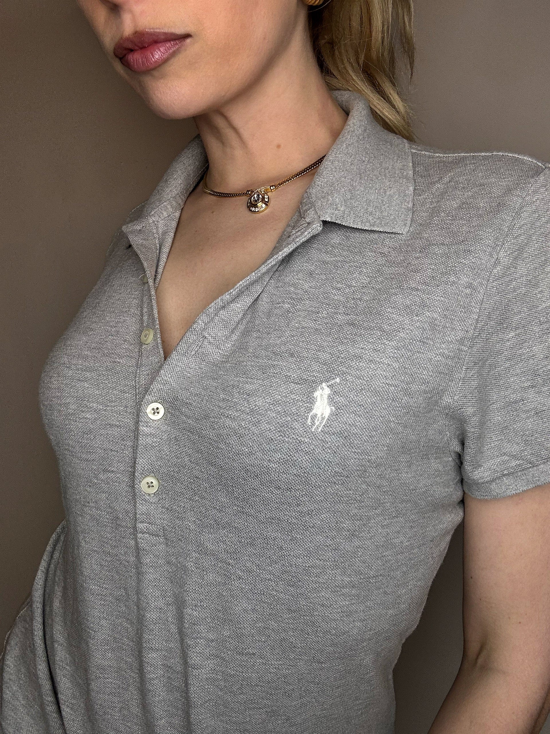 Vintage XL Graues Ralph Lauren Polokleid