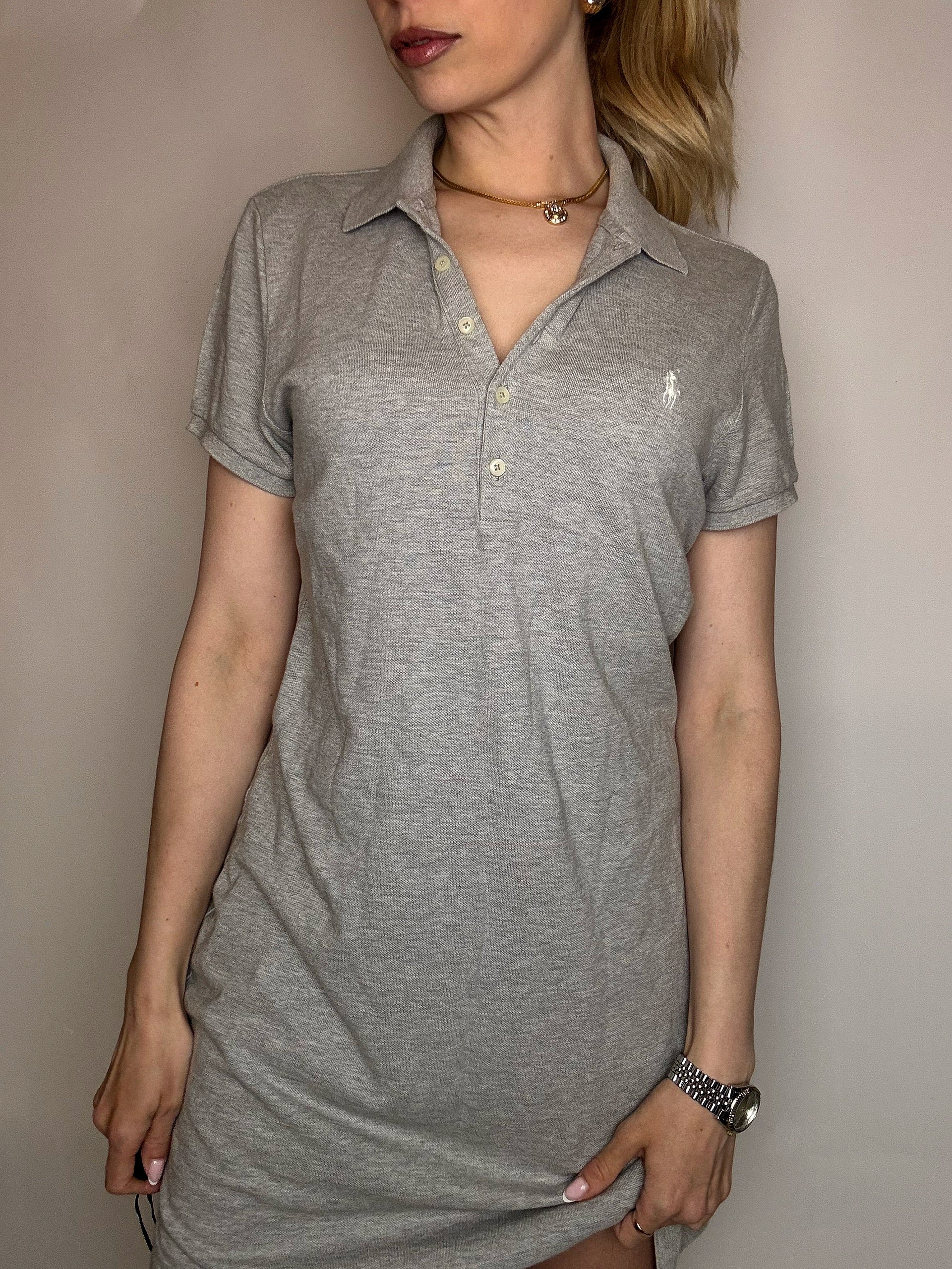 Vintage XL Graues Ralph Lauren Polokleid