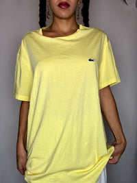 Vintage gelbes LACOSTE Rundhals-T-Shirt, XXL