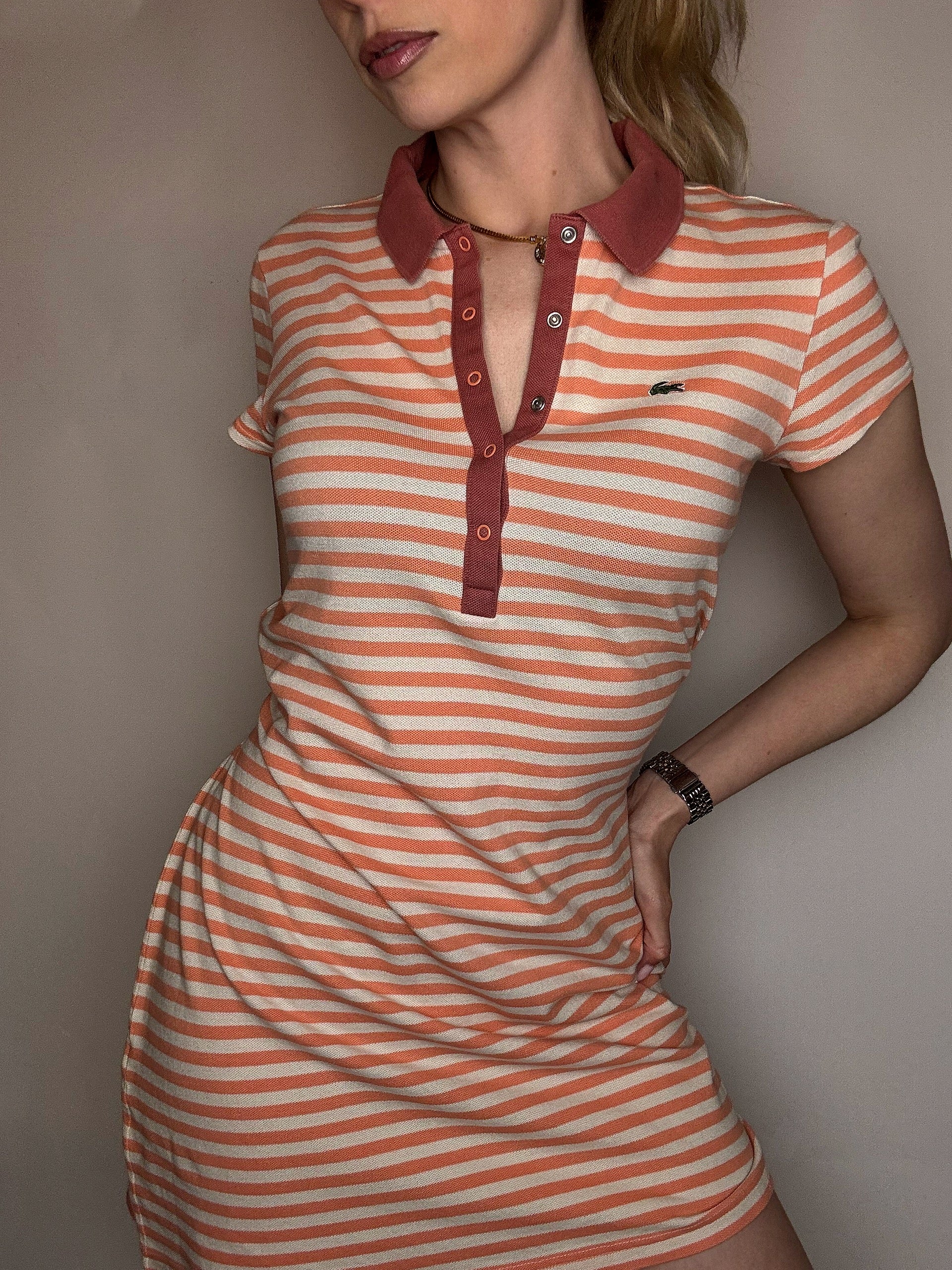 Robe polo rayée LACOSTE L vintage
