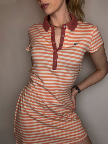 Robe polo rayée LACOSTE L vintage