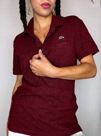 LACOSTE S Vintage burgundy polo with pocket