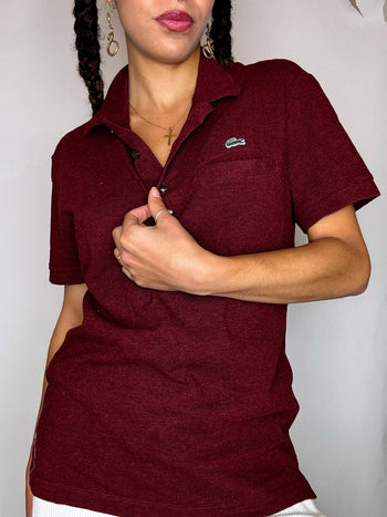 Polo avec poche bordeaux LACOSTE S Vintage