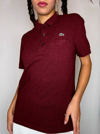 LACOSTE S Vintage burgundy polo with pocket
