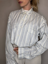 Vintage Marine und Weiß gestreiftes Hemd L/XL 