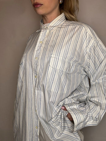 Vintage Navy and White Striped Shirt L/XL 