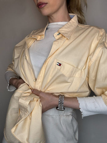 Vintage Navy and White Striped Shirt L/XL 