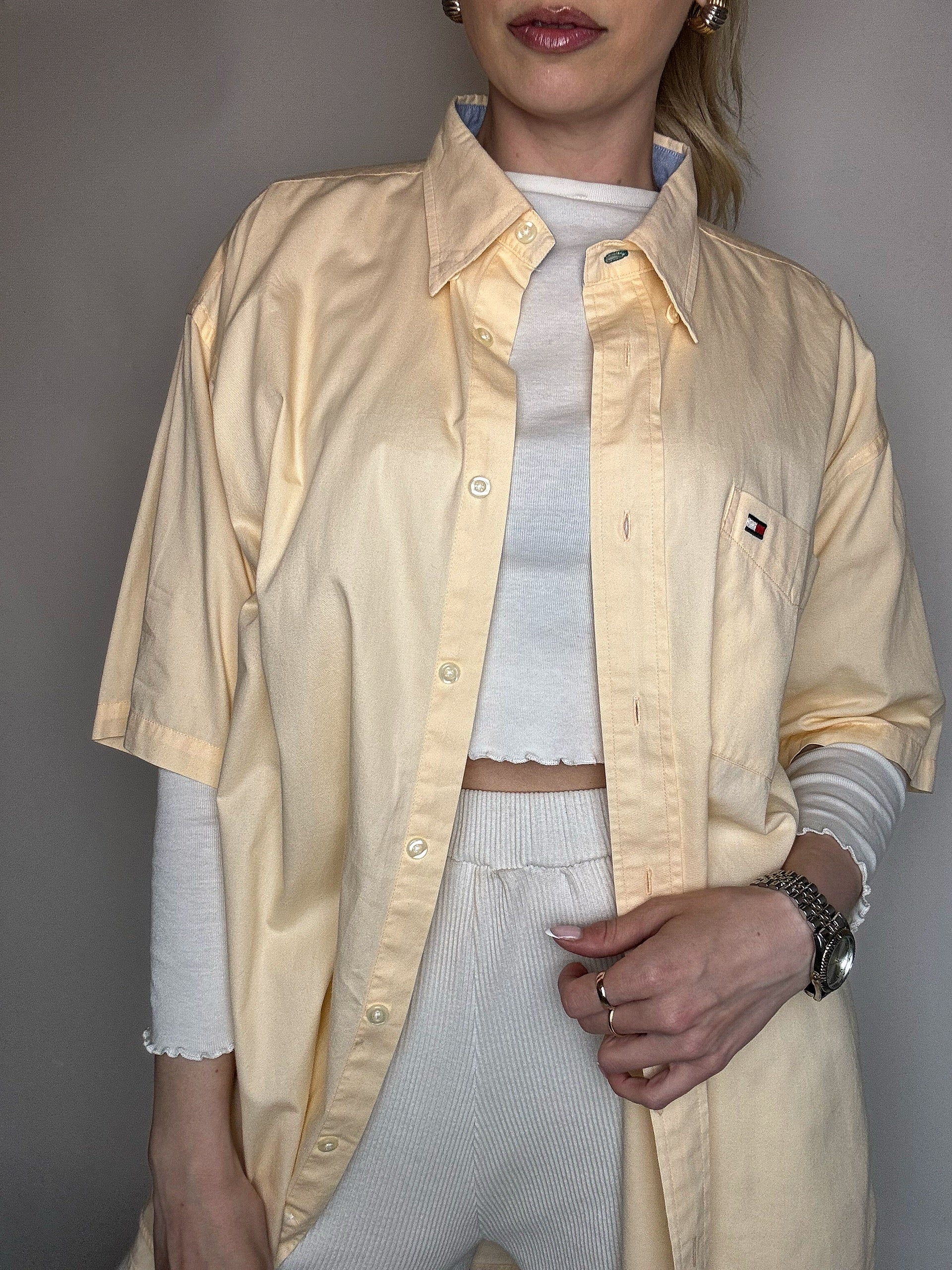 Chemise manches courtes peche TOMMY HILFIGER XL vintage