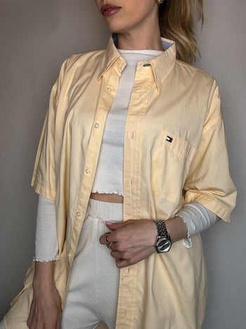 Vintage Navy and White Striped Shirt L/XL 