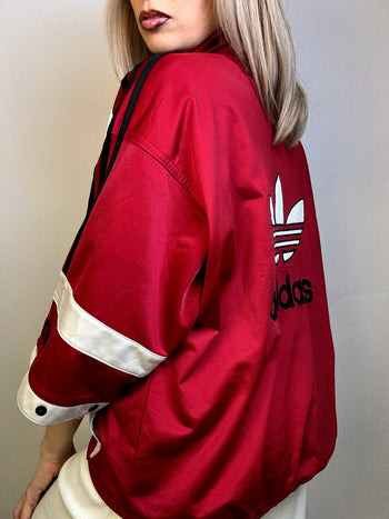 Veste en nylon manche 3/4 rouge ADIDAS M/L vintage