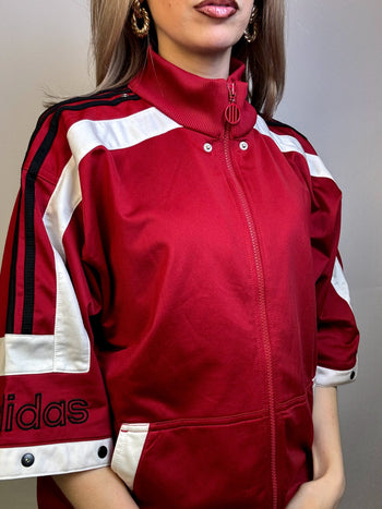 Veste en nylon manche 3/4 rouge ADIDAS M/L vintage