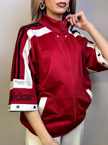 Veste en nylon manche 3/4 rouge ADIDAS M/L vintage